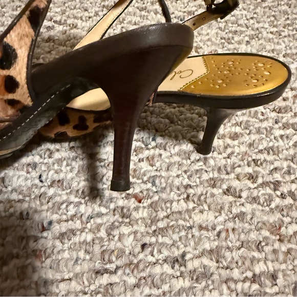 Cole Haan Nike Air Leopard Print Kitten Heels Gold- Size 7 - Picture 8 of 9